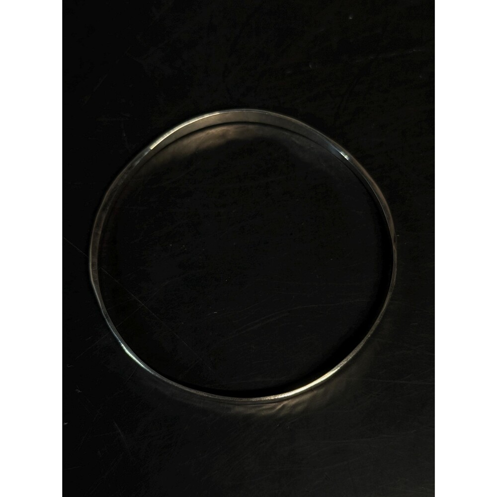 Vintage Sterling Silver Bangle Bracelet Hammered Minimalist Size 7